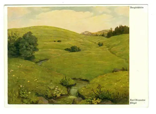 Künstler AK Karl Alexander Flügel: Bergbächlein, Wiechmann Bildkarten, 30162