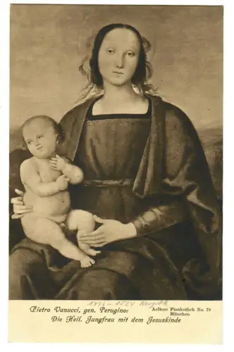 Künstler AK Pietro Vannucci "Perugino", Jungfrau mit Jesuskind,Percy Hein, 30435