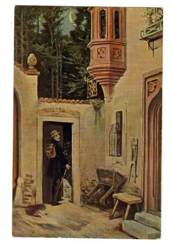 Künstler AK Moritz von Schwind: Abschied im Morgengrauen, Ackermann - 30412