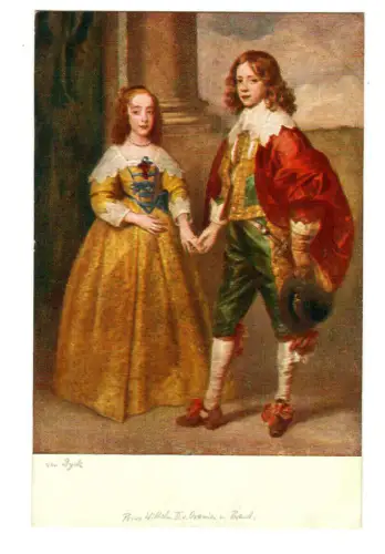 Künstler AK van Dyck, Prinz Wihelm II. von Oranien und Braut Maria Stuart, 30500