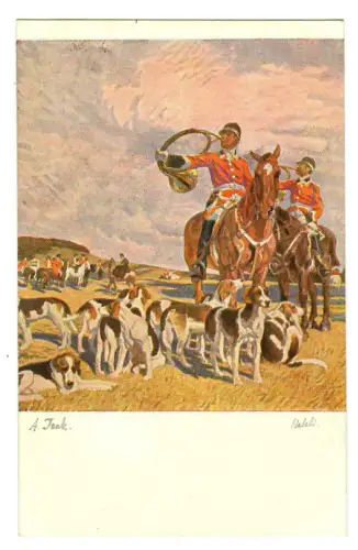 Künstler AK Angelo Jank: Halali!  "Jugend" Postkarte -30280