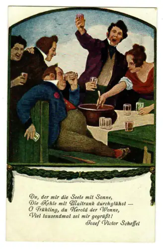 Künstler AK Ludwig von Zumbusch: Maibowle - "Jugend" Postkarte -30271