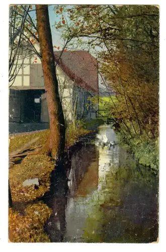 Künstler AK, Photochromie, Bauernhof mit Bach, DO&N 1776, 30606