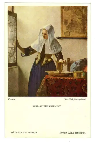 Künstler AK Vermeer, Girl at the casement 30489