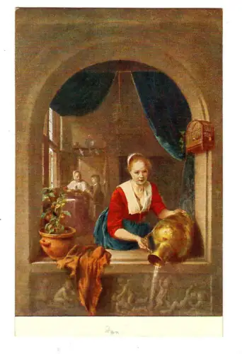 Künstler AK Gerard Dou, Eine Dienstmagd am Fenster, 30497