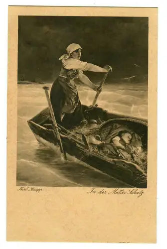 Künstler AK Karl Raupp: In der Mutter Schutz, Wiechmann, 30141