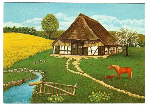 Künstler AK Lore Steiner -Pferde Paradies - 30308