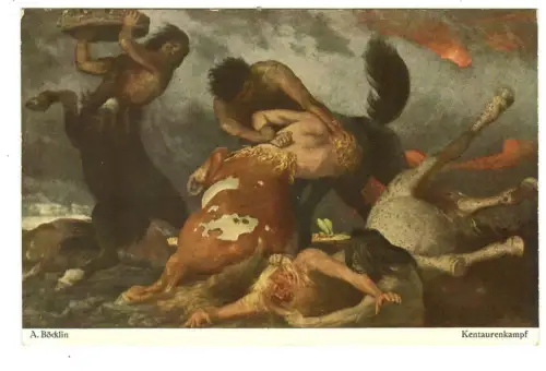 Künstler AK Arnold Böcklin: Kentaurenkampf,  Bruckmann - 30402