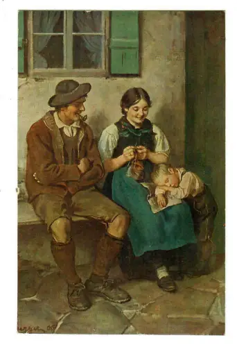 Künstler AK Franz Defregger: Feierabend, Seemann 30205