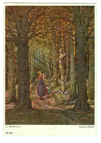 Künstler AK Josef Madlener: Feierstunden - Kreuz im Walde, Ackermann, 30229
