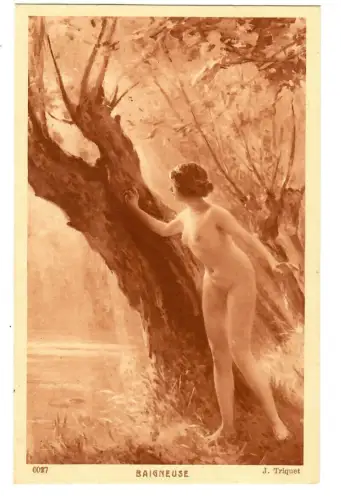 Künstler AK Erotik, Triquet "Baigneuse", Salons de Paris, 30527
