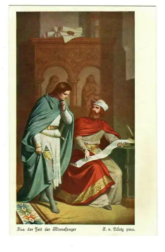 Künstler AK Ferdinand Piloty: Aus der Zeit der Minnesänger, 30255