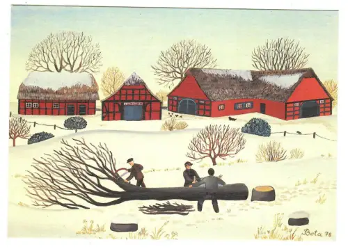 Künstler AK Beta - Bauernhof Arbeit im Winter - 30312