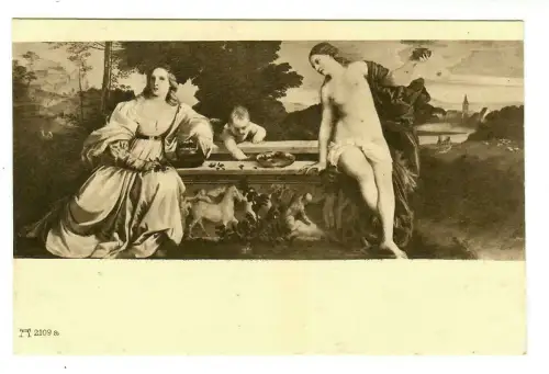 Künstler AK Tiziano: Himmlische u. irdische Liebe, Ackermann, 30070