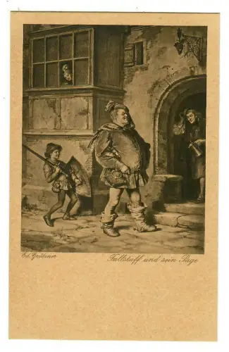 Künstler AK Eduard Grützner Fallstaff und sein Page, Wiechmann, 30168