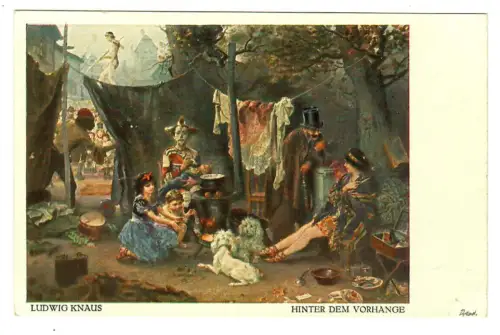 Künstler AK Ludwig Knaus: Hinter dem Vorhange, Julius Bard Berlin, 30347