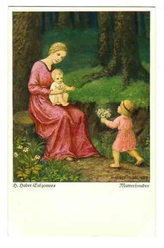 Künstler AK H. Huber-Sulzemoos Mutterfreuden, 30015