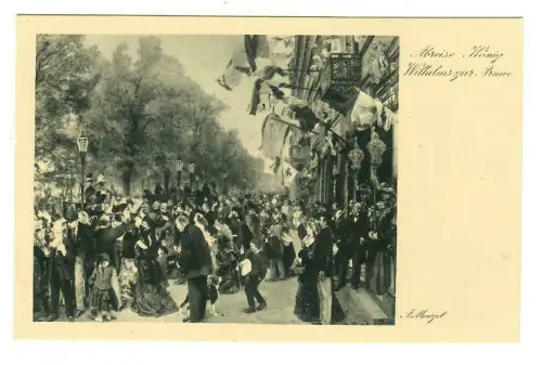 Künstler AK, Adolph Menzel Abreise König Wilhelms zur Armee, Wiechmann, 30122