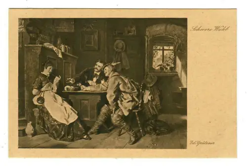 Künstler AK Eduard Grützner: Schwere Wahl, Wiechmann, 30171