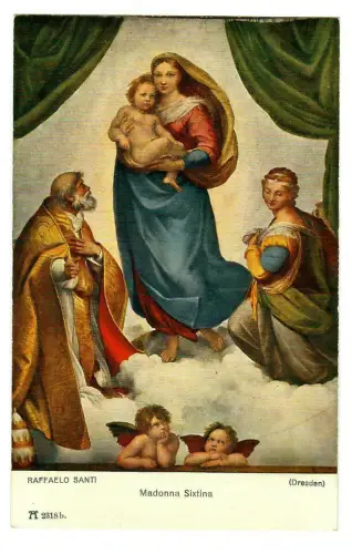 Künstler AK Raffael Madonna Sixtina,  Ackermann, 30079