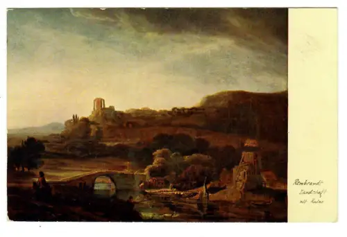Künstler AK Rembrandt: Landschaft mit Ruine, 30626
