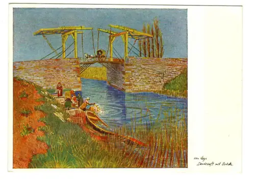 Künstler AK Vincent van Gogh, Landschaft mit Brücke, 30487