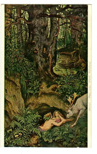 Künstler AK Moritz von Schwind:  Nixen einen Hirsch tränkend, Ackermann - 30414