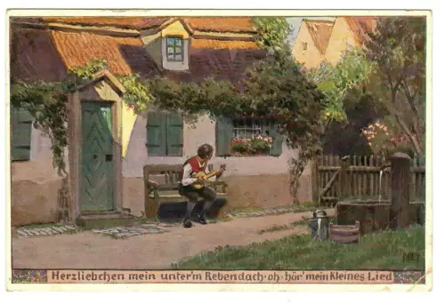 Künstler AK Volksliederkarte Paul Hey, Nr. 88, "Herzliebchen mein  ... ", 30575