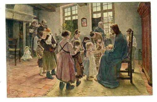 Künstler AK Fritz von Uhde: Lasset die Kindlein, Seemann, 30209