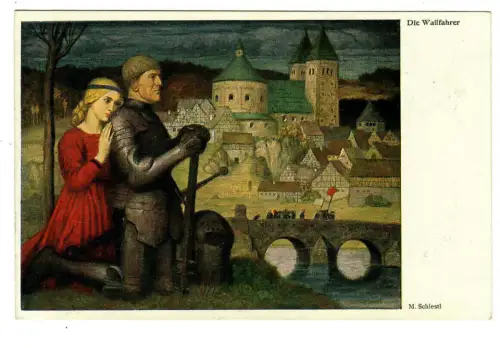 Künstler AK Matthäus Schiestl: Die Wallfahrer, Wiechmann - 30399