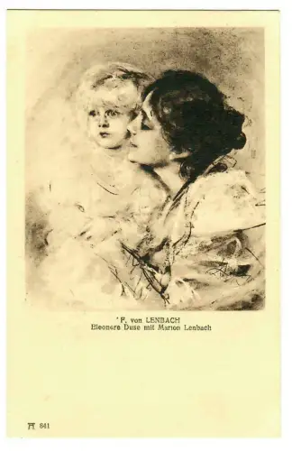 Künstler AK F.v. Lenbach: Eleonore Duse mit Marion Lenbach, Ackermann, 30055