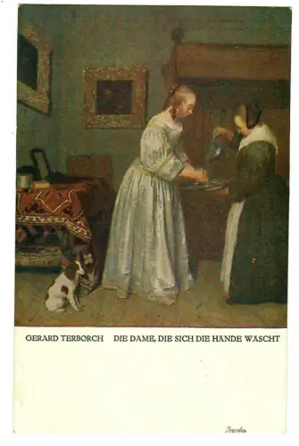 Künstler AK Gerard Terborch: Die Dame die sich die Hände wäscht, 30637