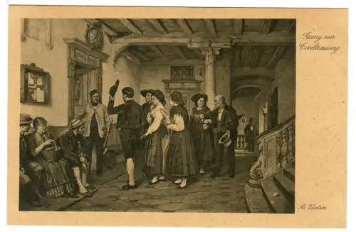 Künstler AK Benjamin Vautier: Gang zur Ziviltrauung, Wiechmann - 30396