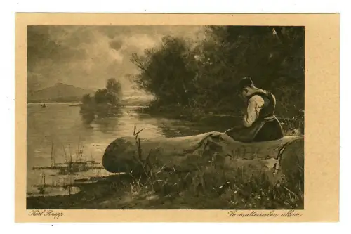 Künstler AK Karl Raupp: So mutterseelen allein, Wiechmann, 30138