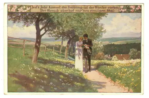 Künstler AK Volksliederkarte Paul Hey, Nr. 89, "Jed`s Jahr kommt ... ", 30573