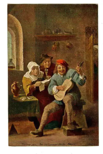 Künstler AK David Teniers d. J., Guitarre spielender Bauer, 30498