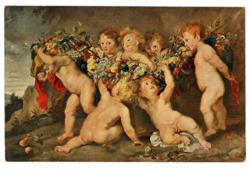 Künstler AK Rubens, Früchtekranz, Seemann Leipzig, 30462