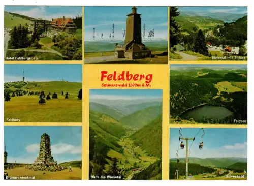 AK Feldberg, Panorama, Hotel Feldberger Hof, Bismarkdenkmal, 10475