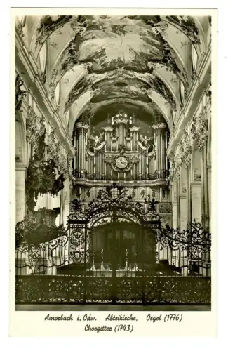 AK Amorbach im Odenwald, Abteikirche, Orgel mit Chorgitter, 10603