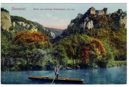 AK Künstlerkarte Bubendorf , Donautal, Blick auf Schloß Wildenstein , 11100