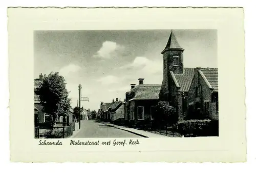 AK Scheemda - Molenstraat met Geref. Keck - Holland/ Niederlande, 10104