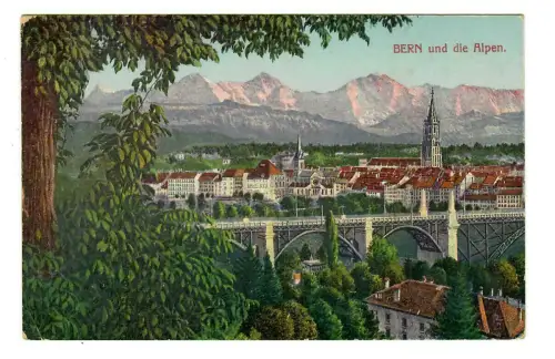 AK Bern und die Alpen, Panorama, 10218