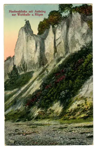 AK Rügen, Haubenklinke mit Aufstieg zur Waldhalle, 11436