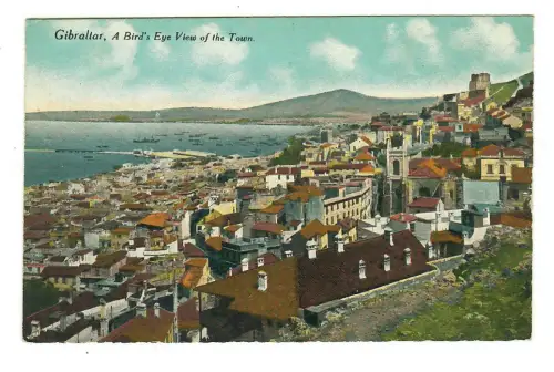 AK Gibraltar, Stadtansicht aus Vogelperspektive ~ 1912, 10155
