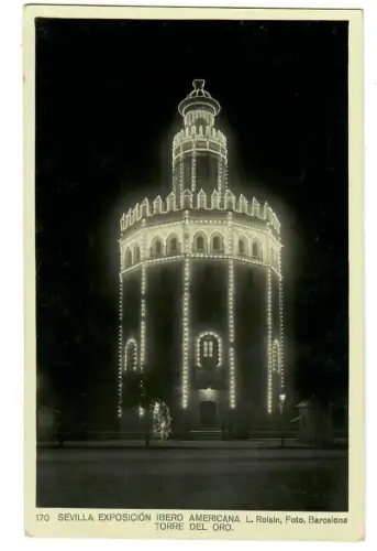 AK Sevilla, Ibero-American Exposition, Torre del Oro, 10933