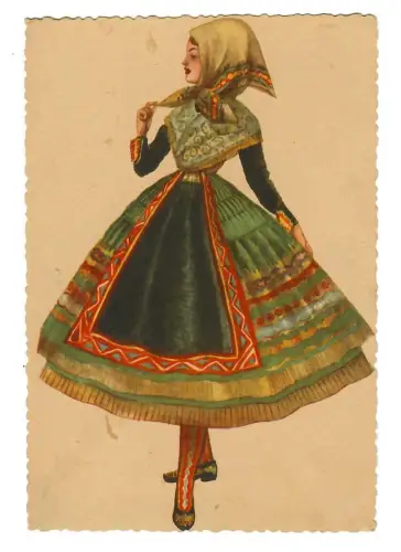 AK Spanische Tracht, Frau in regionaltypische Kleidung von Lagartera, 20094