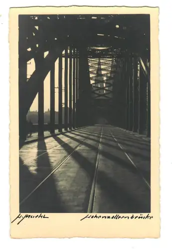 AK Köln,Hohenzollernbrücke,  signiert M.Muehl, 11656