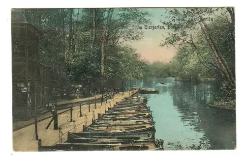 AK Berlin, Im Tiergarten, Bootstation, 11412
