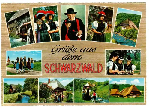 AK Schwarzwald, Schwarzwaldtrachten, Mehrbildkarte, 11030