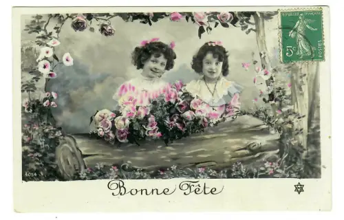 AK Geburtstag, Kleine Mädchen mit Blumen, koloriert 20025